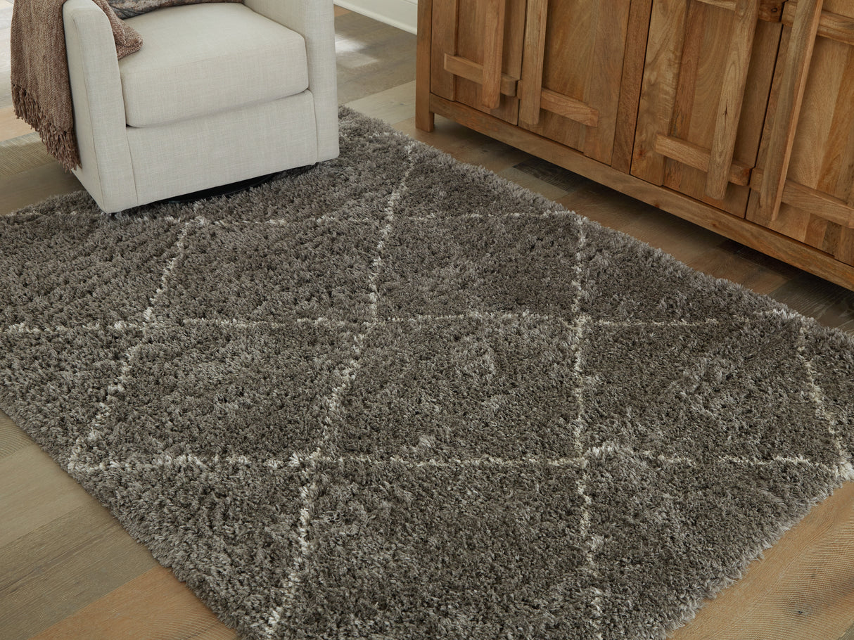 Furniture City Biloxi - Ashley Furniture - Wrenlow Rug - 5' x 7' Rug / Gray/Cream - R407222