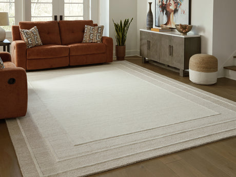 Furniture City Biloxi - Ashley Furniture - Teelgan Rug - Large Rug / Ivory/Tan - R407311