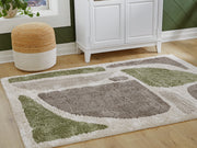 Furniture City Biloxi - Ashley Furniture - Anburgh Rug - Medium Rug / Green/Gray/Ivory - R407352