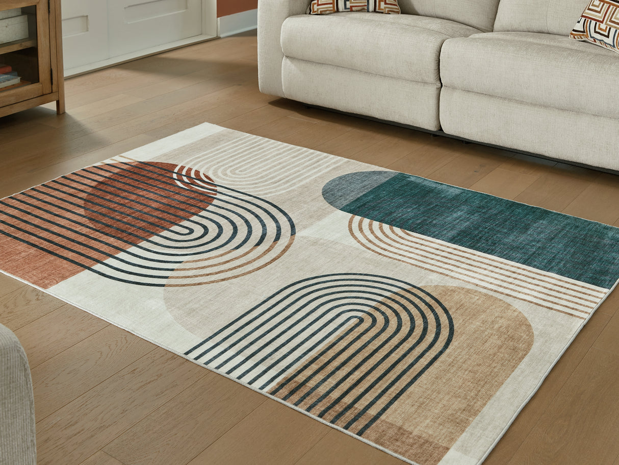 Furniture City Biloxi - Ashley Furniture - Farrendale Rug - Washable 8' x 10' Area Rug / Multi - R407381