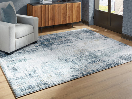 Furniture City Biloxi - Ashley Furniture - Arlenmont Rug - 5' x 7' Area Rug / Blue/White/Brown - R407482