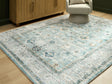 Furniture City Biloxi - Ashley Furniture - Ladstoney Rug - 5' x 7' Area Rug / Teal/Beige/Ochre - R407502