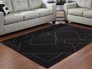 Furniture City Biloxi - Ashley Furniture - Marav Rug - 7'8" x 10' Area Rug / Black/White - R407531