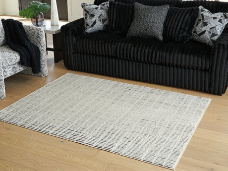 Furniture City Biloxi - Ashley Furniture - Turinwith Rug - 5'3" x 7' Area Rug / Ivory/Black - R407552