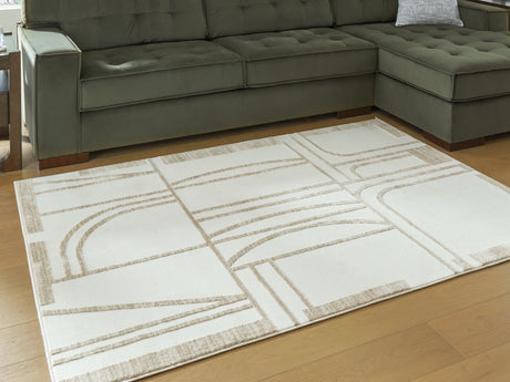 Furniture City Biloxi - Ashley Furniture - Farongrove Rug - 7'10" x 10' Area Rug / Ivory/Beige - R407671