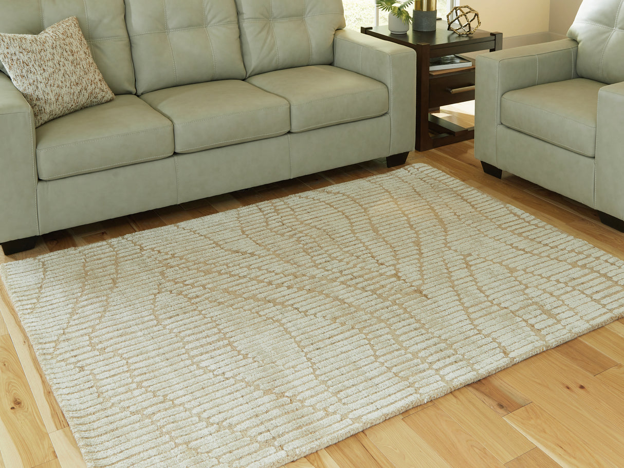 Furniture City Biloxi - Ashley Furniture - Jaseena Rug - 5' x 7' Area Rug / Beige/Tan - R407722