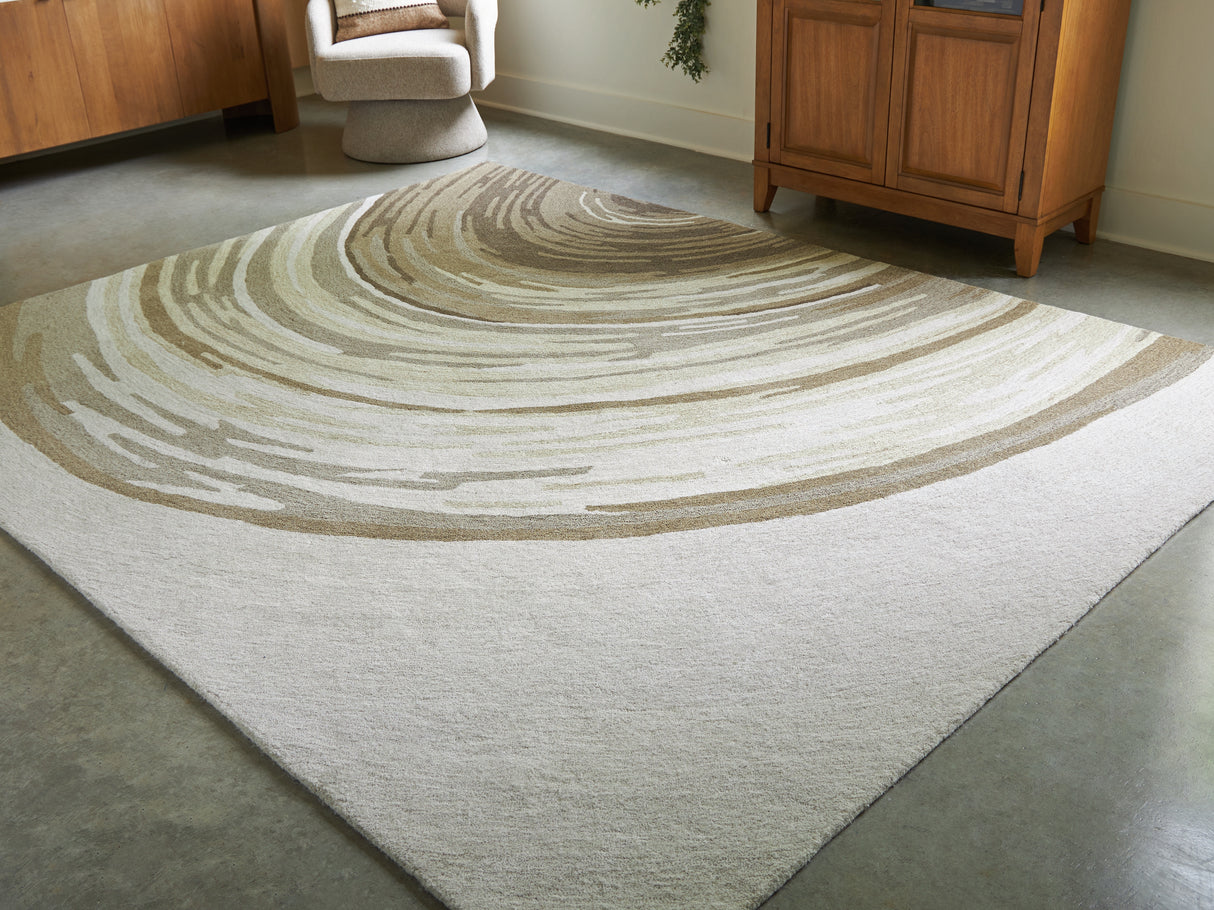 Furniture City Biloxi - Ashley Furniture - Rizwana Rug - 7'6" x 10' Area Rug / Ivory/Brown/Gray - R407761