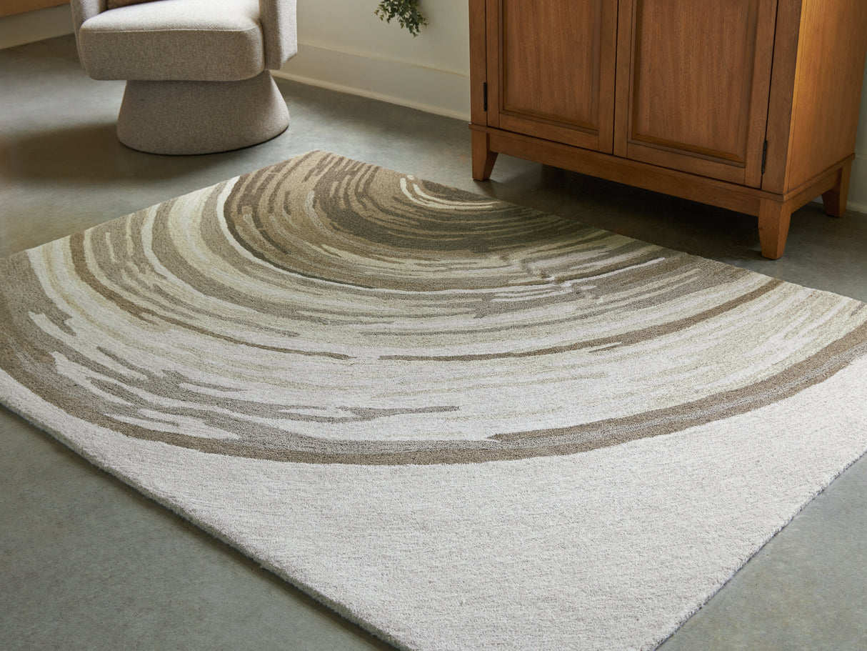 Furniture City Biloxi - Ashley Furniture - Rizwana Rug - 5' x 7' Area Rug / Ivory/Brown/Gray - R407762