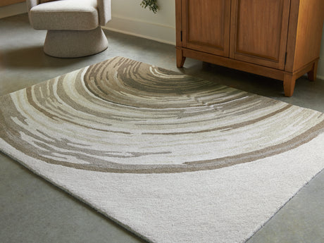 Furniture City Biloxi - Ashley Furniture - Rizwana Rug - 5' x 7' Area Rug / Ivory/Brown/Gray - R407762
