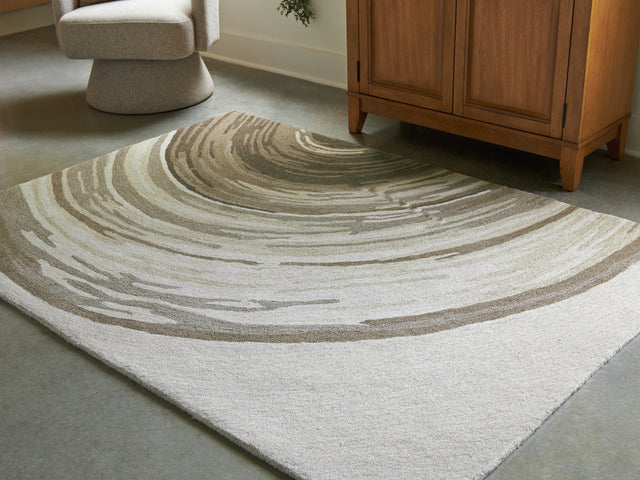 Furniture City Biloxi - Ashley Furniture - Rizwana Rug - 5' x 7' Area Rug / Ivory/Brown/Gray - R407762