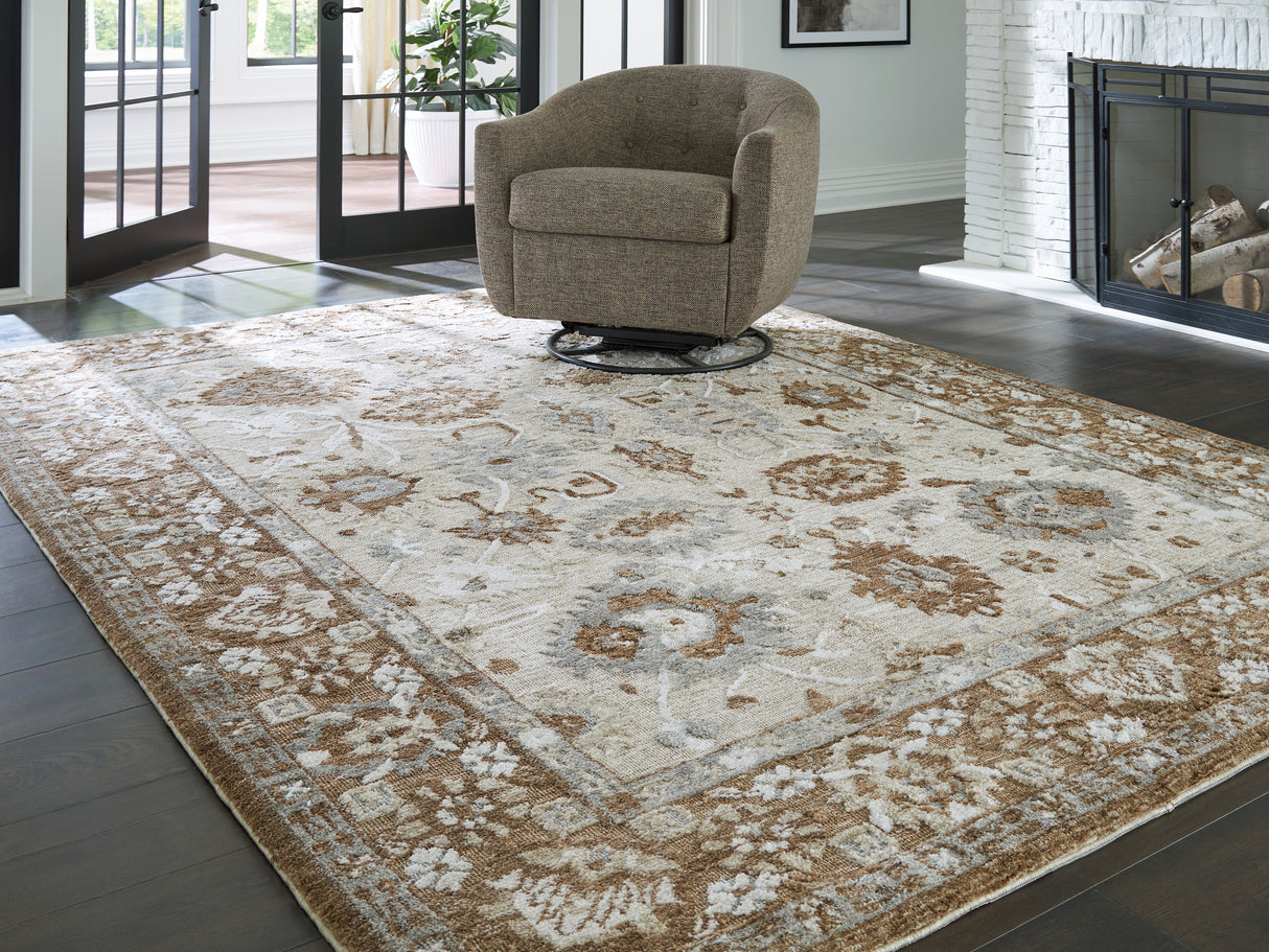 Furniture City Biloxi - Ashley Furniture - Ainswick Rug - Memory Foam Large Rug / Brown/Beige/Gray - R407881