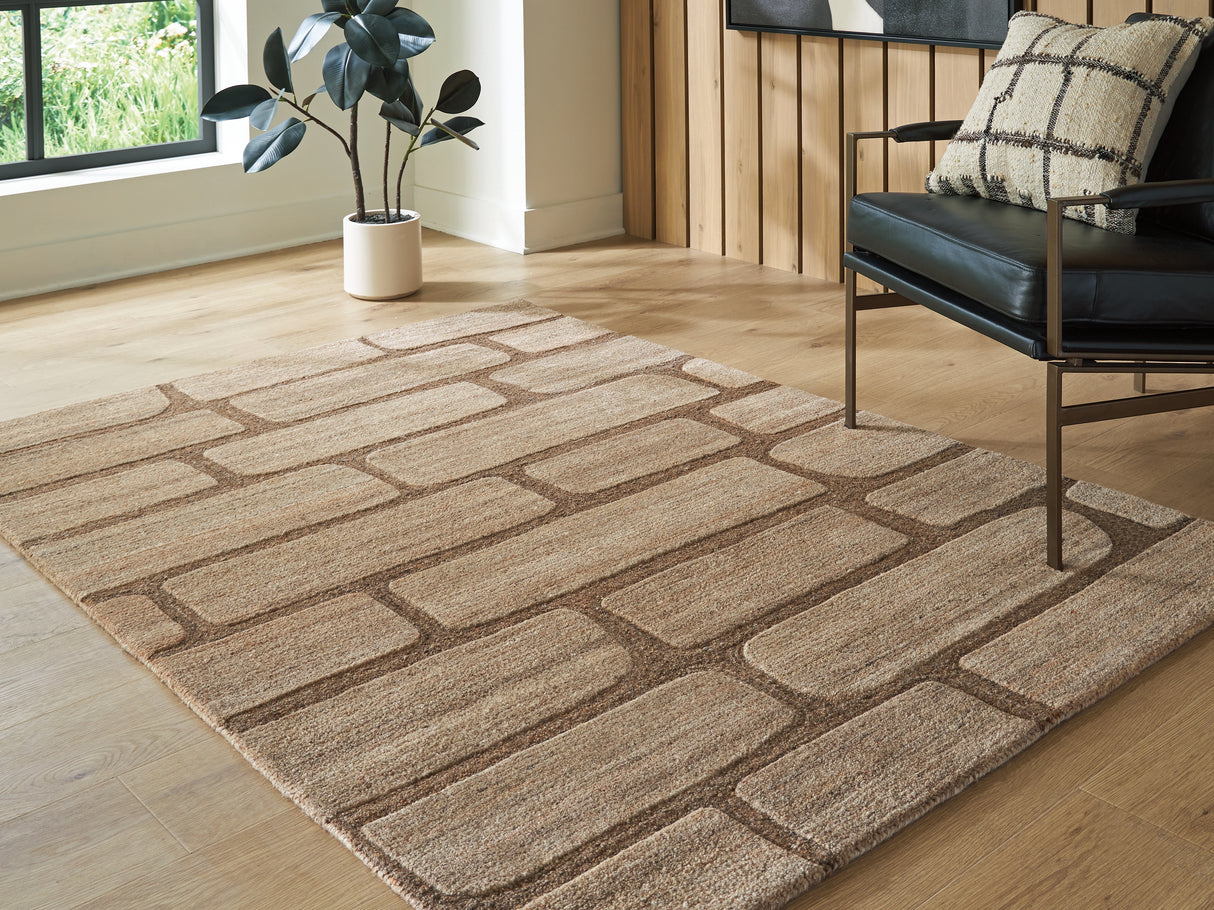 Furniture City Biloxi - Ashley Furniture - Orest Rug - Medium Rug / Brown - R407982