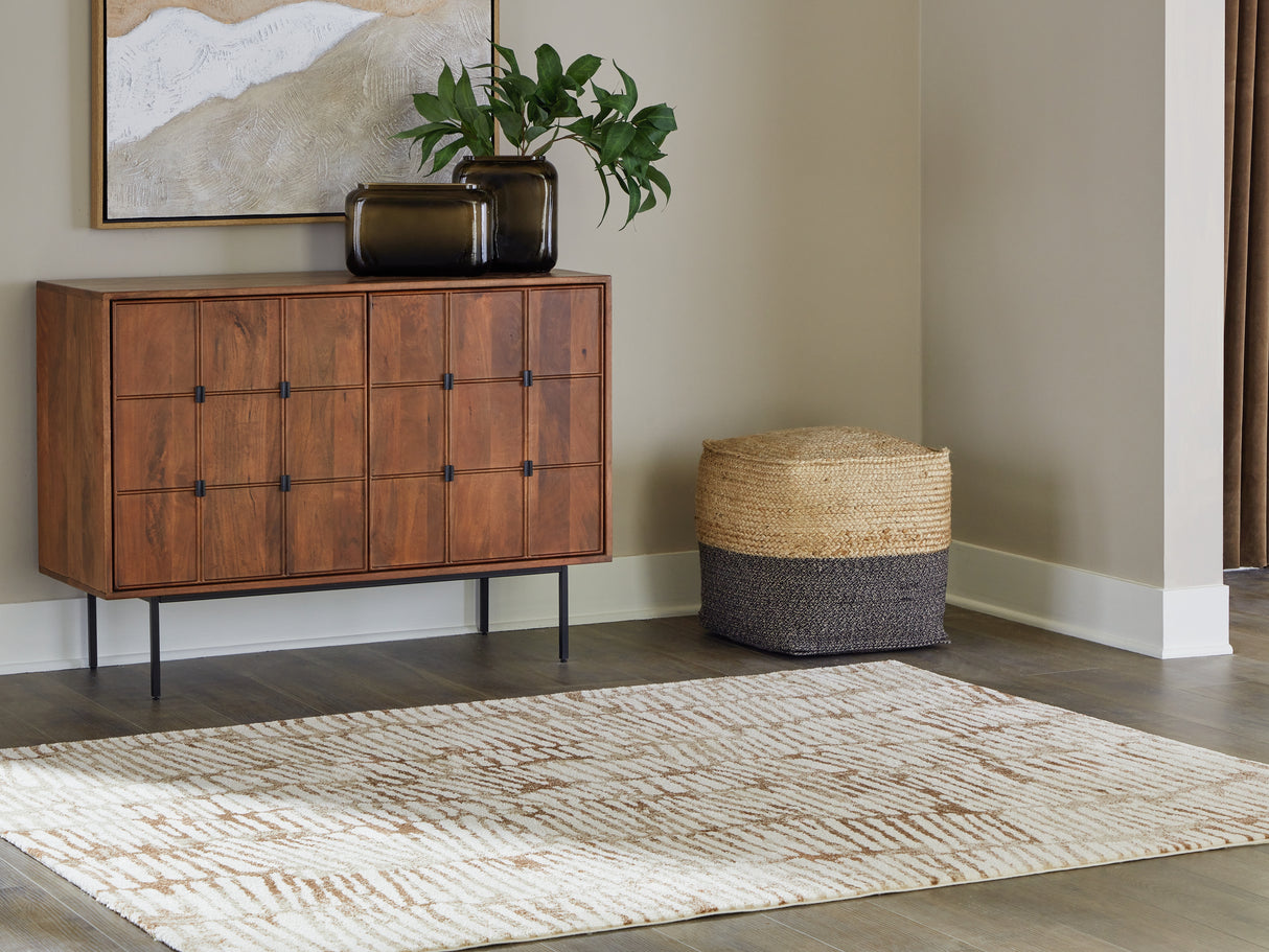 Furniture City Biloxi - Ashley Furniture - Uduak Rug - Medium Rug / Cream/Tan/Rust - R408112