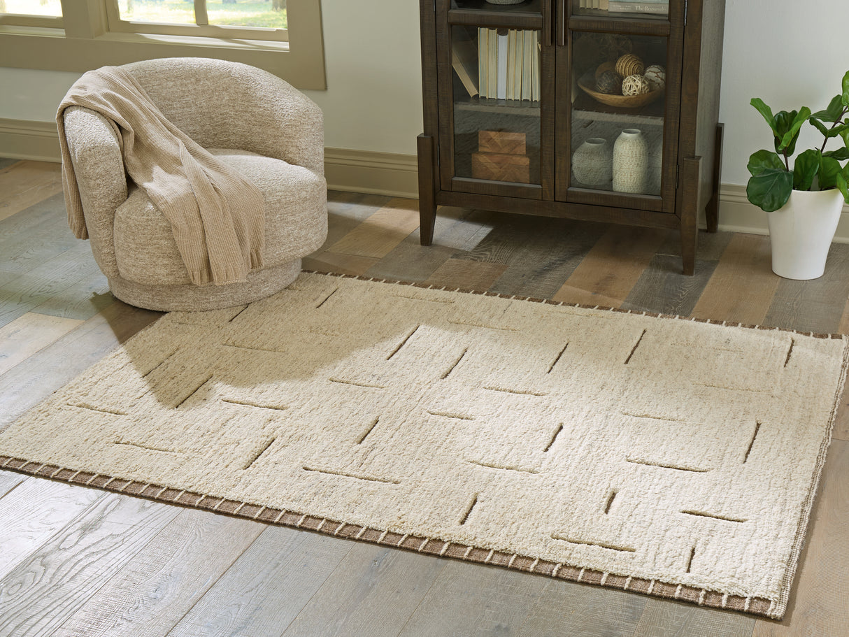 Furniture City Biloxi - Ashley Furniture - Clayman Rug - Medium Rug / Beige/Brown - R408342
