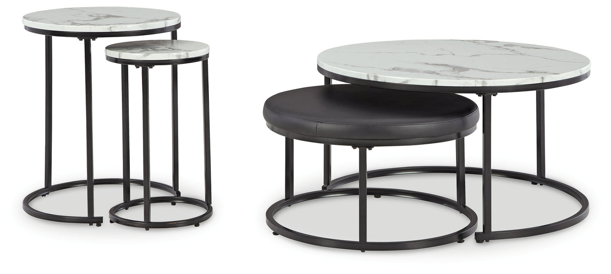 Furniture City Biloxi - Ashley Furniture - Jusmour Table (Set of 4) - Occasional Nesting TBL (4/CN) / Black/White - T161-14