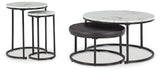 Furniture City Biloxi - Ashley Furniture - Jusmour Table (Set of 4) - Occasional Nesting TBL (4/CN) / Black/White - T161-14