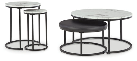 Furniture City Biloxi - Ashley Furniture - Jusmour Table (Set of 4) - Occasional Nesting TBL (4/CN) / Black/White - T161-14