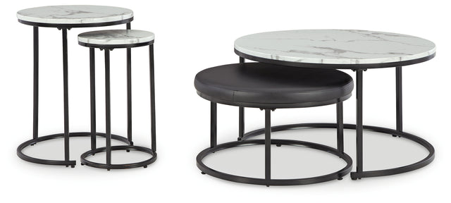 Furniture City Biloxi - Ashley Furniture - Jusmour Table (Set of 4) - Occasional Nesting TBL (4/CN) / Black/White - T161-14