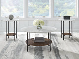 Furniture City Biloxi - Ashley Furniture - Wrenwich Table (Set of 3) - Occasional Table Set (3/CN) / Brown/Black/White - T167-13
