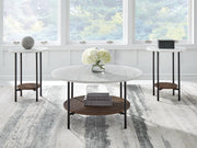 Furniture City Biloxi - Ashley Furniture - Wrenwich Table (Set of 3) - Occasional Table Set (3/CN) / Brown/Black/White - T167-13