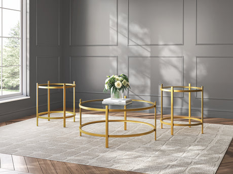 Furniture City Biloxi - Ashley Furniture - Pearlox Table (Set of 3) - Occasional Table Set (3/CN) / Gold - T173-13