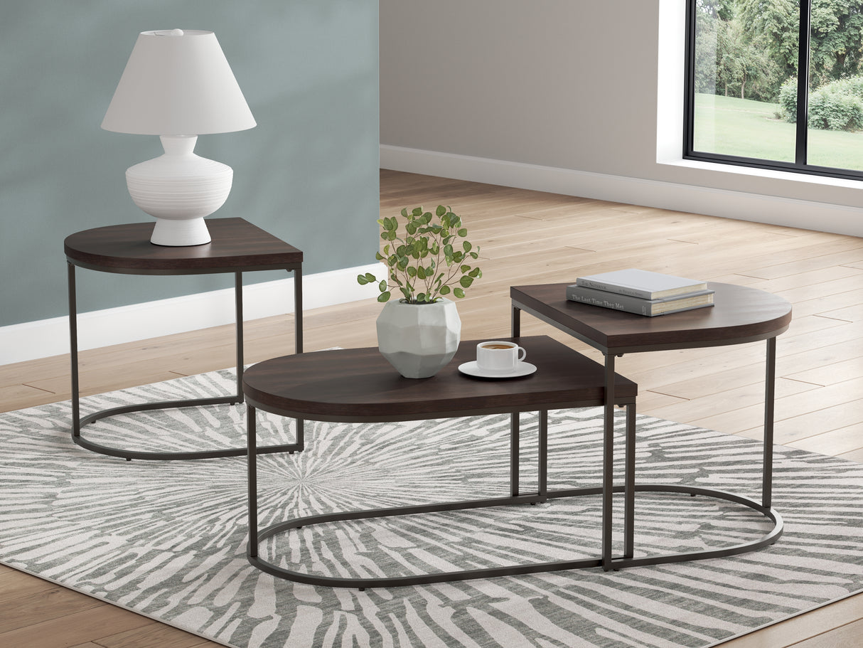 Furniture City Biloxi - Ashley Furniture - Vanmore Table (Set of 3) - Occasional Table Set (3/CN) / Dark Brown - T199-13