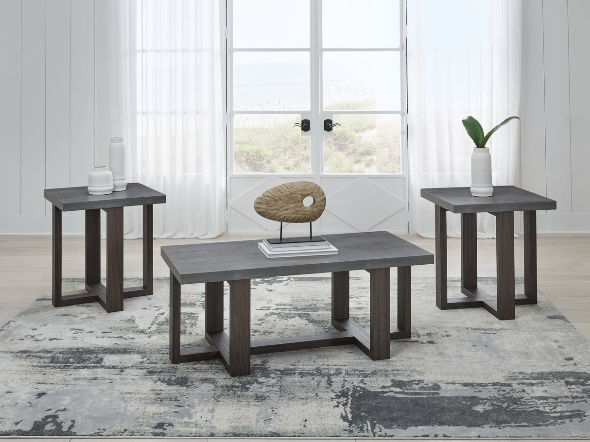 Furniture City Biloxi - Ashley Furniture - Dynnford Table (Set of 3) - Occasional Table Set (3/CN) / Gray/Brown - T216-13