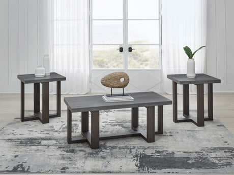 Furniture City Biloxi - Ashley Furniture - Dynnford Table (Set of 3) - Occasional Table Set (3/CN) / Gray/Brown - T216-13