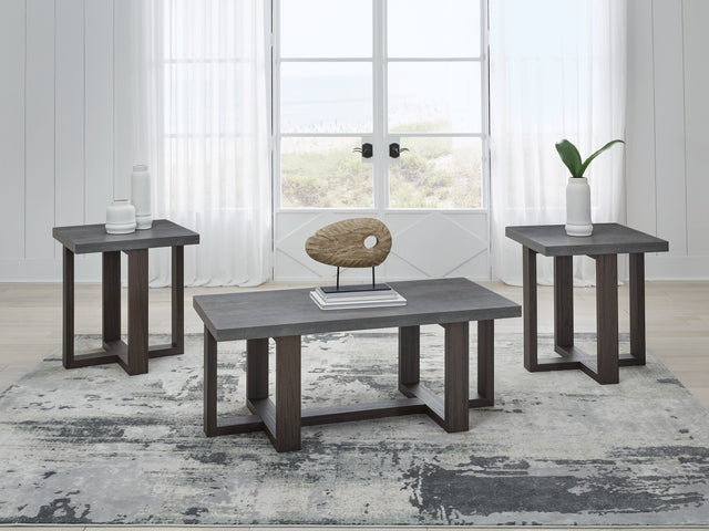 Furniture City Biloxi - Ashley Furniture - Dynnford Table (Set of 3) - Occasional Table Set (3/CN) / Gray/Brown - T216-13