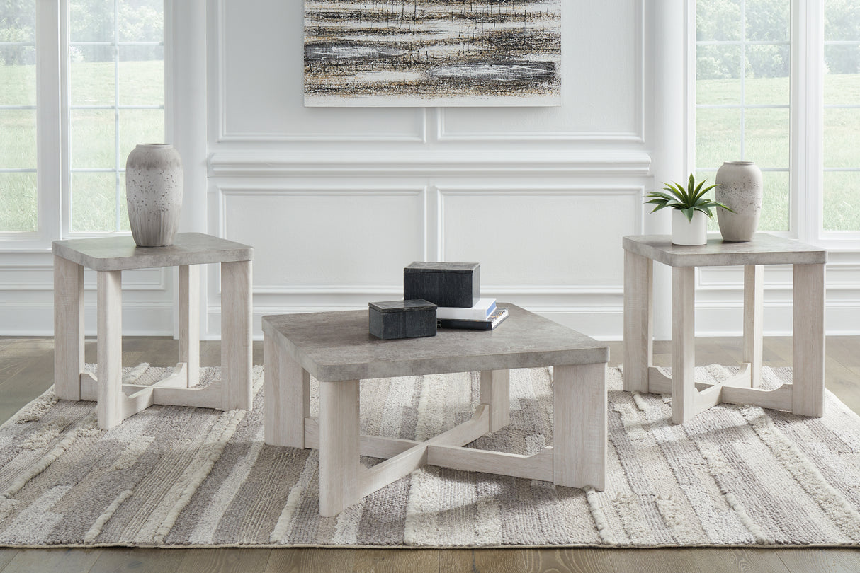Furniture City Biloxi - Ashley Furniture - Garnilly Table (Set of 3) - Occasional Table Set (3/CN) / Whitewash - T247-13