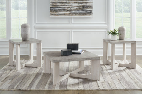 Furniture City Biloxi - Ashley Furniture - Garnilly Table (Set of 3) - Occasional Table Set (3/CN) / Whitewash - T247-13