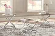 Furniture City Biloxi - Ashley Furniture - Hollynyx Table (Set of 3) - Occasional Table Set (3/CN) / Chrome Finish - T270-13