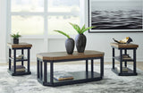 Furniture City Biloxi - Ashley Furniture - Landocken Table (Set of 3) - Occasional Table Set (3/CN) / Brown/Blue - T402-13