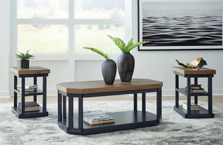 Furniture City Biloxi - Ashley Furniture - Landocken Table (Set of 3) - Occasional Table Set (3/CN) / Brown/Blue - T402-13