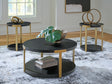 Furniture City Biloxi - Ashley Furniture - Shylore Table (Set of 3) - Occasional Table Set (3/CN) / Black/Brass Finish - T410-13