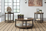 Furniture City Biloxi - Ashley Furniture - Roybeck Table (Set of 3) - Occasional Table Set (3/CN) / Light Brown/Bronze - T411-13