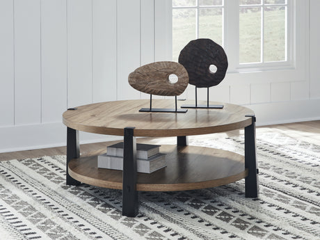 Furniture City Biloxi - Ashley Furniture - Ridgester Coffee Table - Round Cocktail Table - T518-8