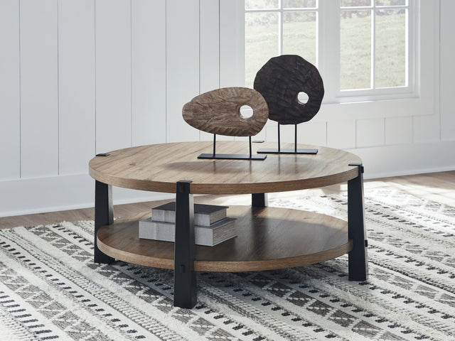 Furniture City Biloxi - Ashley Furniture - Ridgester Coffee Table - Round Cocktail Table - T518-8