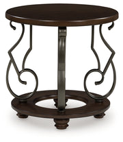 Furniture City Biloxi - Ashley Furniture - Frallyn End Table - Round End Table / Dark Brown - T623-6