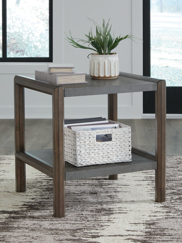 Furniture City Biloxi - Ashley Furniture - Kallenny End Table - Rectangular End Table / Brown/Gray - T669-3