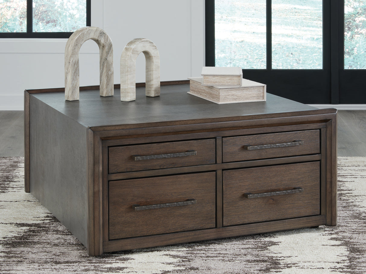 Furniture City Biloxi - Ashley Furniture - Kallenny Coffee Table - Square Cocktail Table / Brown/Gray - T669-8