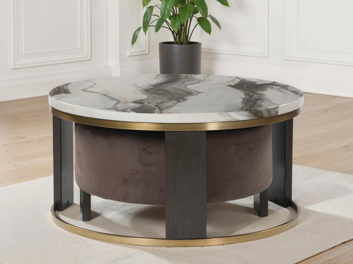 Furniture City Biloxi - Ashley Furniture - Jazmore Nesting Coffee Table (Set of 2) - Nesting Cocktail Tables (Set of 2) / Brown/Brass Finish - T671-22