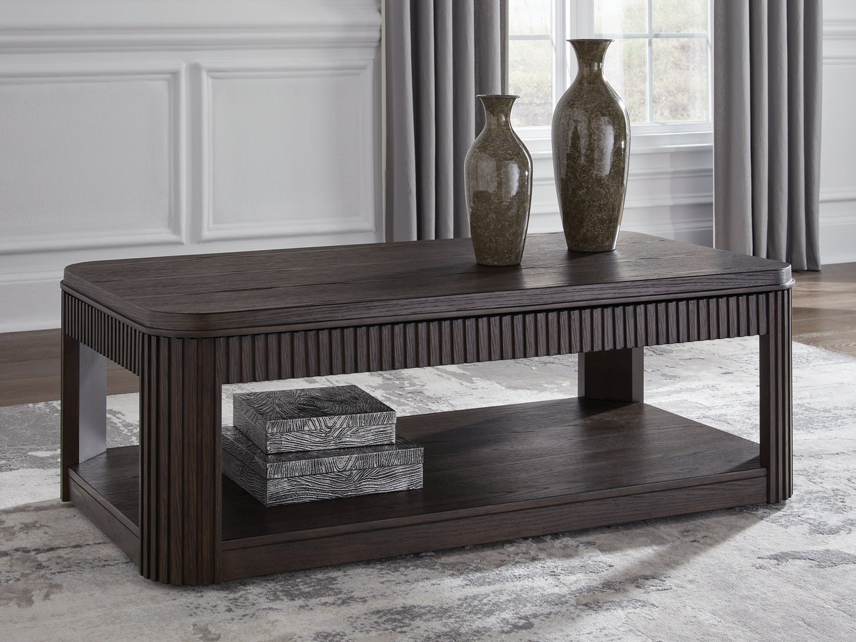 Furniture City Biloxi - Ashley Furniture - Carlibrie Lift-Top Coffee Table - Lift Top Cocktail Table / Warm Brown - T700-9