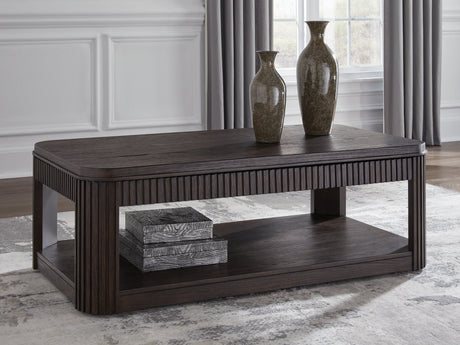 Furniture City Biloxi - Ashley Furniture - Carlibrie Lift-Top Coffee Table - Lift Top Cocktail Table / Warm Brown - T700-9