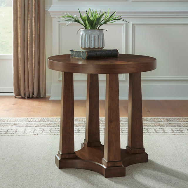 Furniture City Biloxi - Ashley Furniture - Rustic Plains End Table - Round End Table - T877-6