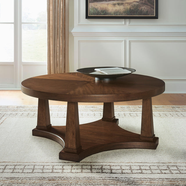 Furniture City Biloxi - Ashley Furniture - Rustic Plains Coffee Table - Round Cocktail Table - T877-8