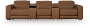 Furniture City Biloxi - Ashley Furniture - Magic Man Sectional - 5-Piece Power Reclining Sectional with Console / Caramel - PCU10700S10