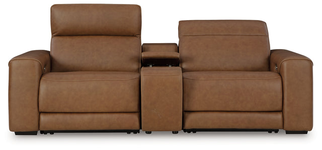 Furniture City Biloxi - Ashley Furniture - Magic Man Sectional - 2-Piece Power Reclining Sectional Loveseat / Caramel - PCU10700S1