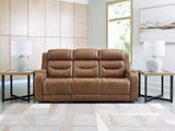 Furniture City Biloxi - Ashley Furniture - Knightington Living Room - PWR REC Sofa w/Audio Seating / Caramel - PCU1160015A