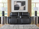 Furniture City Biloxi - Ashley Furniture - Glossmore Living Room - DBL Rec Loveseat w/Console / Black - PCU1170094
